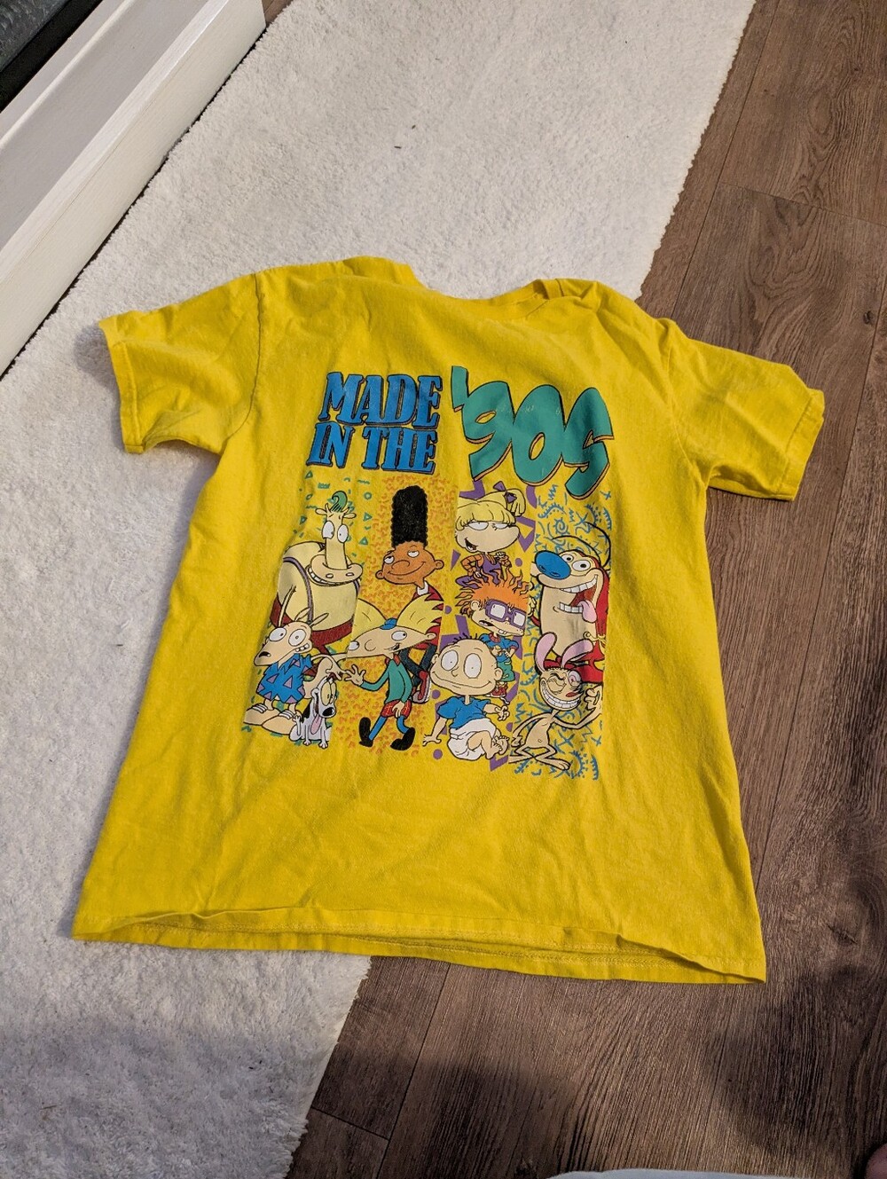 'Made in the 90s' Cartoon Graphic T-Shirt - Yellow